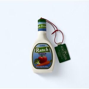Classic Ranch Salad Dressing Glass Xmas Ornament Kurt Adler 4" Tree‎ Food Viral